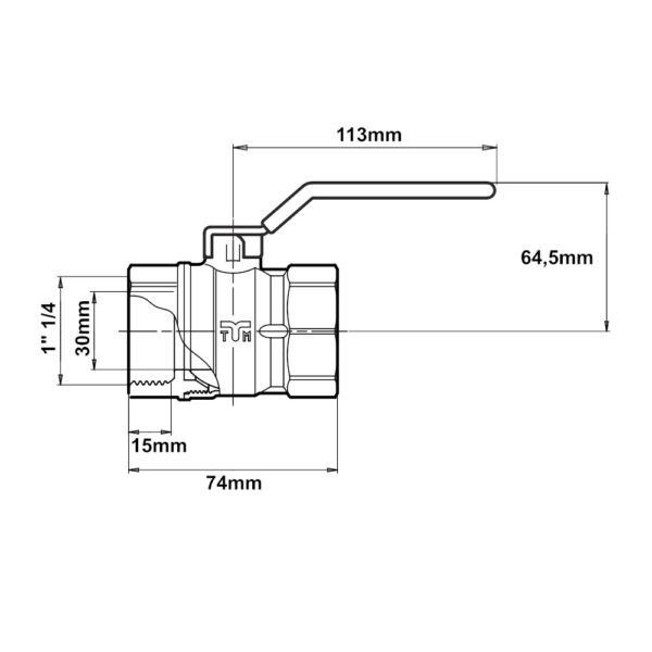 Valvola a sfera FF da 1″ 1/4