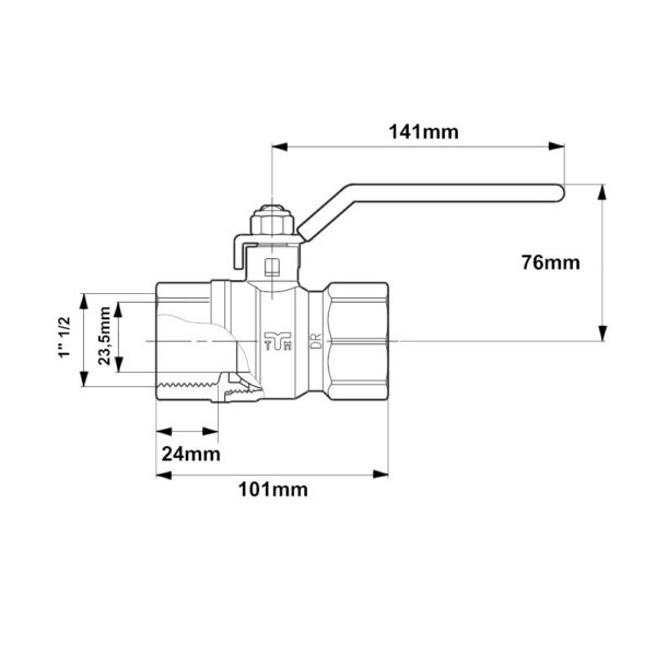 Valvola a sfera per Gas FF da 1″ 1/2