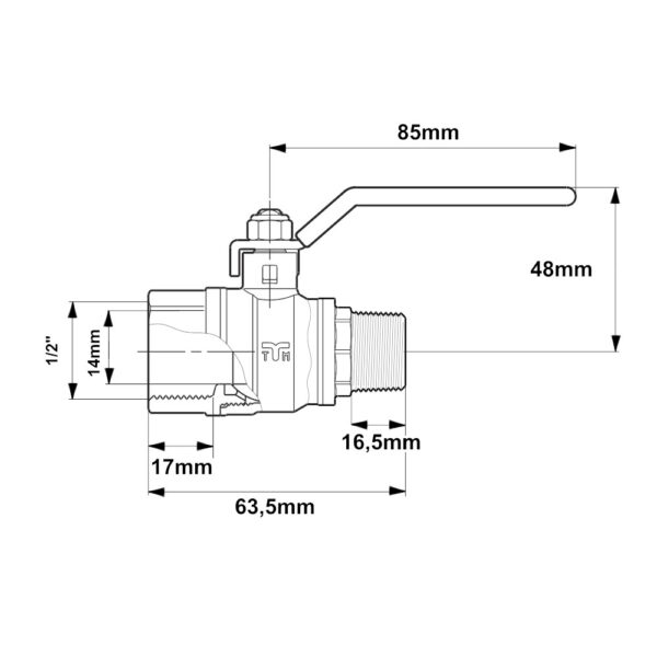 Valvola a sfera per Gas MF da 1/2″