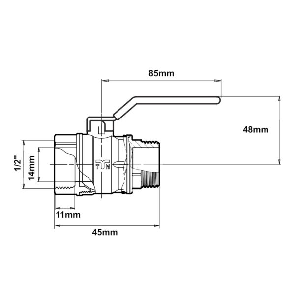 Valvola a sfera MF da 1/2″