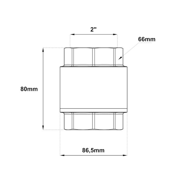 Valvola Di Ritegno Filettata 2″ Ottone Giallo Pesante