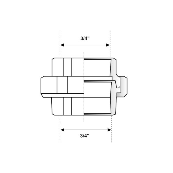 Bocchettone FF 3/4″ ghisa