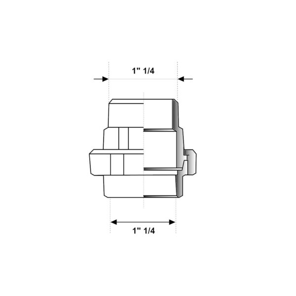 Bocchettone MF 1″ 1/4 ghisa