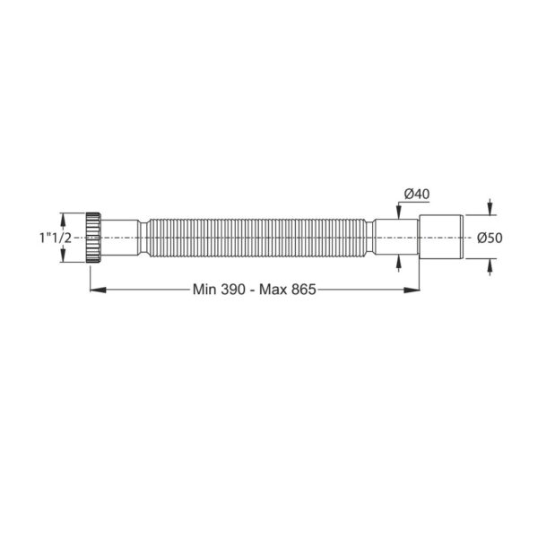 Canotto di scarico flessibile 1″ 1/2 x 40mm Bonomini