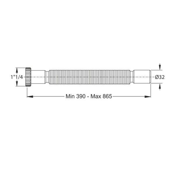 Canotto di scarico flessibile 1″1/4 x 32mm Bonomini