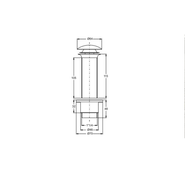 Piletta per lavabo Royal ABS 1″ 1/4 Bonomini