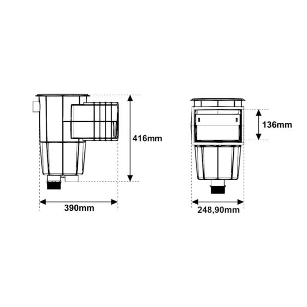 Skimmer a bocca stretta MT 3 per piscina