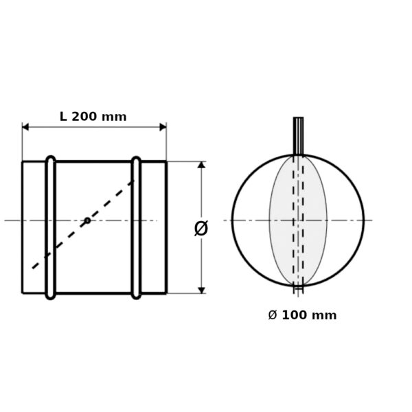 Serranda di regolazione circolare motorizzata on/off ø 100mm