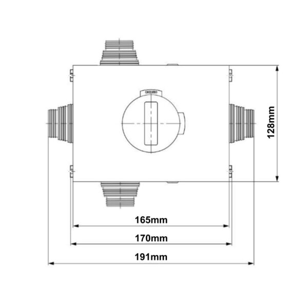 Valvola d’intercettazione gas ad incasso 3 uscite Ø 3/4″