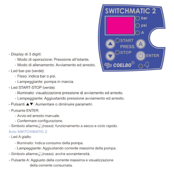 Pressostato COELBO Elettronico SWITCHMATIC 2 Da 1 A 8bar