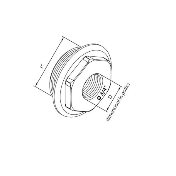 Riduzione per radiatore sinistra da Ø 1″ a Ø 3/4″