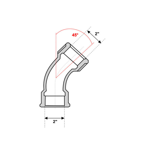 Curva 45° FF 2″ In Ghisa