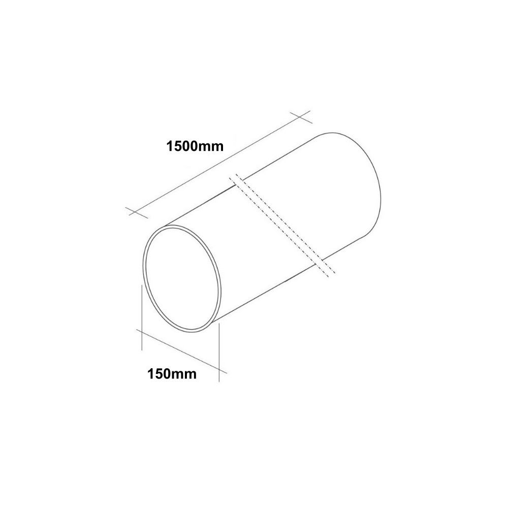 Tubo Di Areazione Tondo Ø150mm Bianco Da 1500mm - D'Alessandris