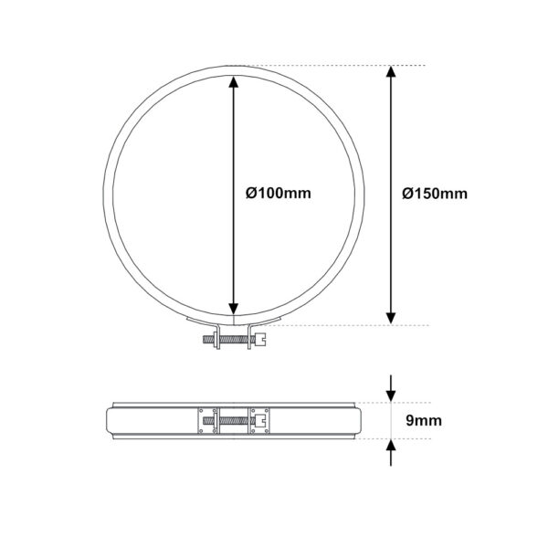 Fascetta di bloccaggio INOX doppia parete Ø 100-150mm