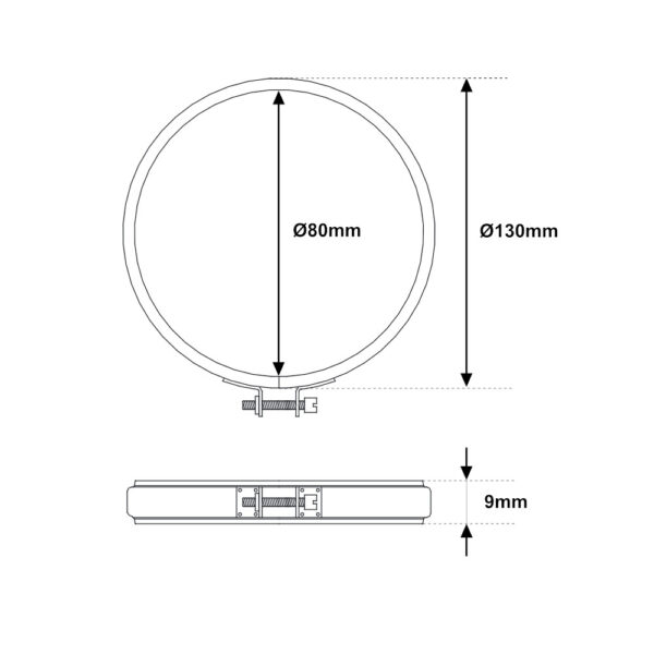 Fascetta di bloccaggio INOX doppia parete Ø 80-130mm