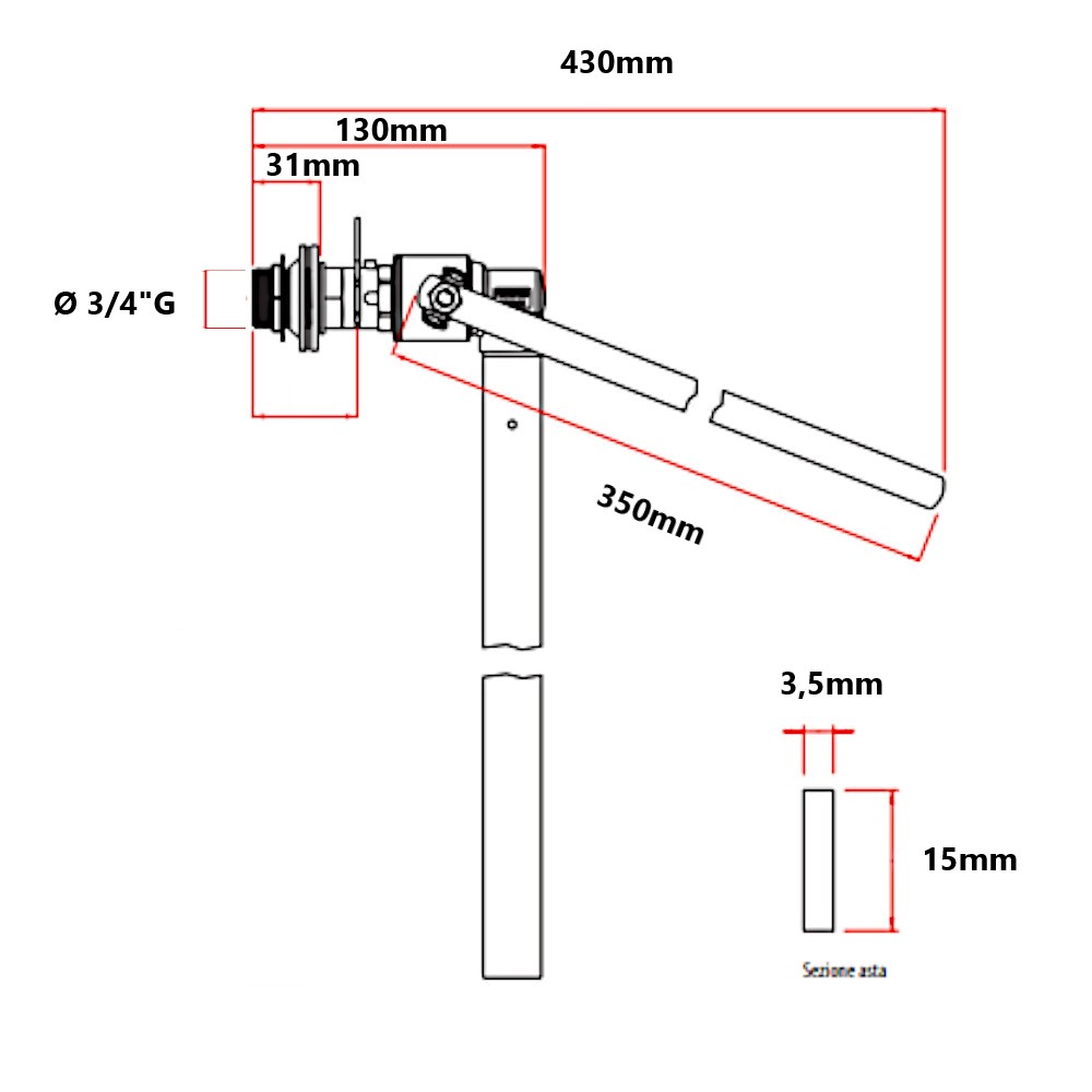 Galleggiante Ø 3/8 per cassetta Wc con sfera - D'Alessandris