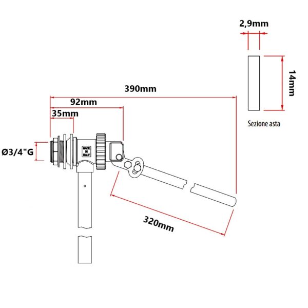 Galleggiante Ø 3/4″ silenziato inox con sfera