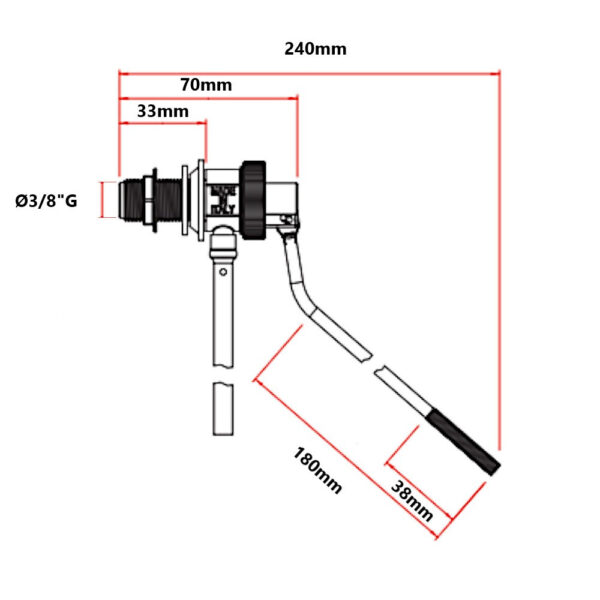 Galleggiante Ø 3/8″ per cassetta Wc con sfera