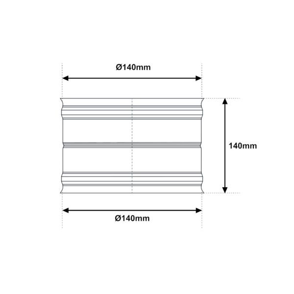 Manicotto acciaio INOX mono parete FF Ø 140mm