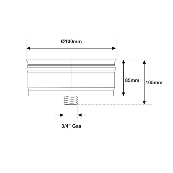 Tappo condensa INOX mono parete Ø 100mm