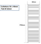 Termoarredo elettrico 1000 W CORTINA 1703 x 550mm - D'Alessandris