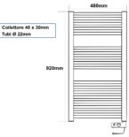 Termoarredo elettrico 500 W CORTINA 920 x 480mm - D'Alessandris