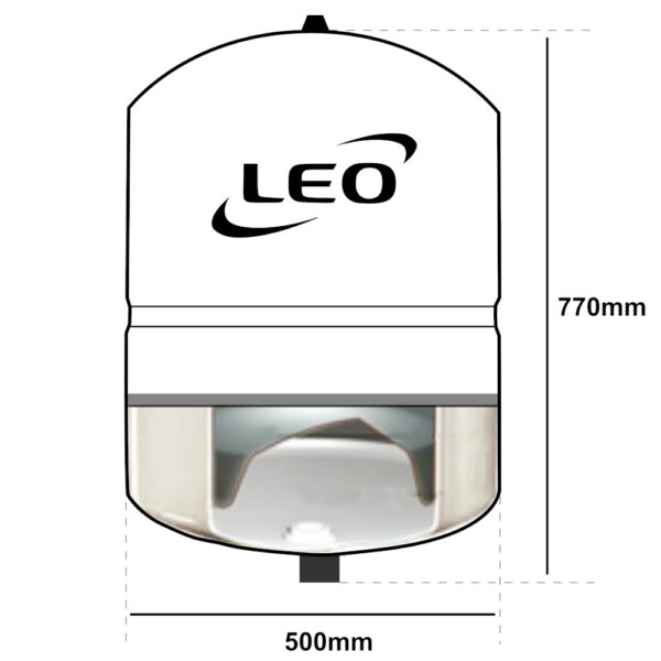 Vaso Espansione LEO Verticale 100 Litri Con Piede