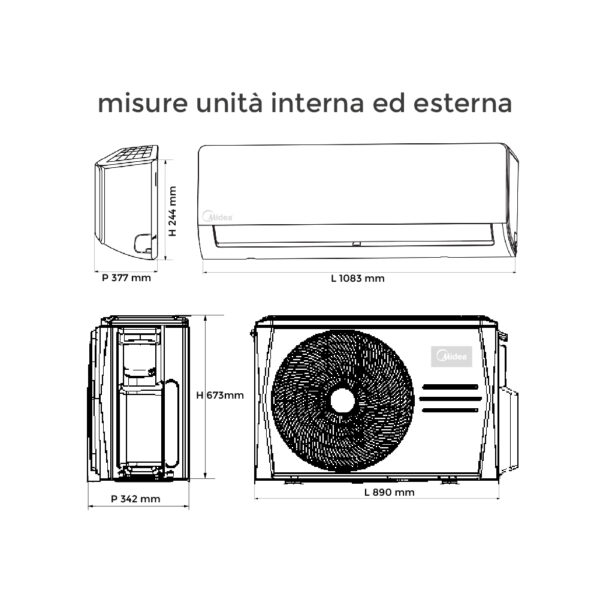 Condizionatore inverter WiFi 24000 BTU Midea Xtreme A++/A+