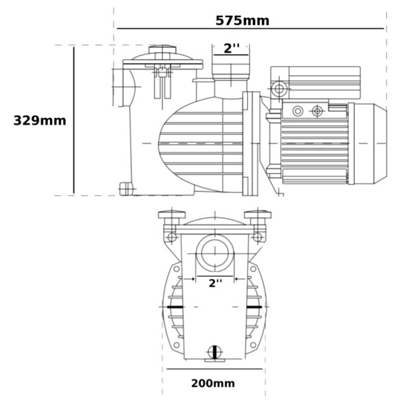 Pompa per piscina 30,0m³/h SWT200 2hp Ebara