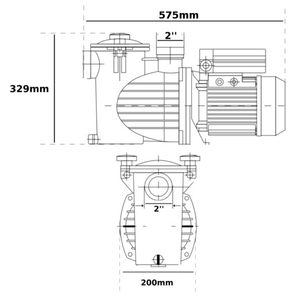 Pompa per piscina 30,0m³/h SWT200M 2hp Ebara