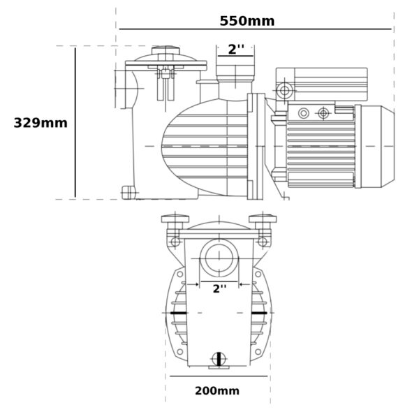 Pompa Per Piscina 19,5m³/h SWT75M 0,75hp Ebara