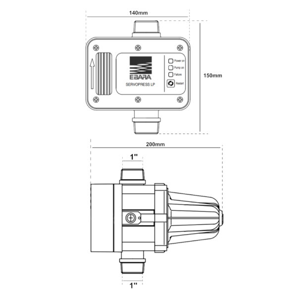 Kit Pompa CMA100 IE2 1,0hp Con PressControl 2,2 Bar