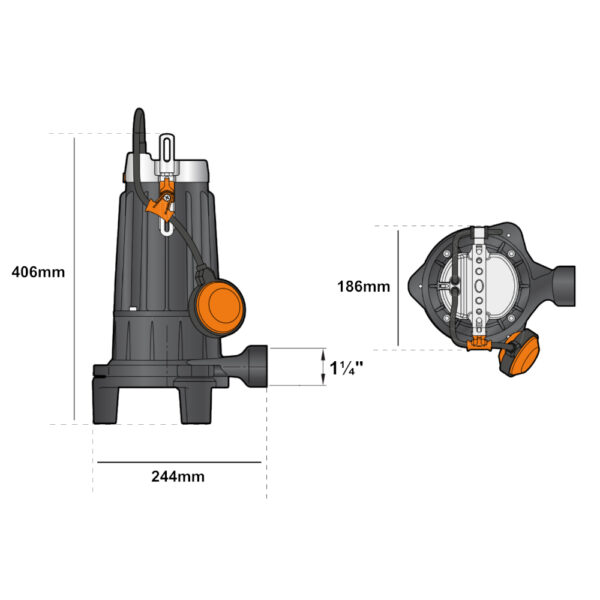 Pompa Pedrollo TRITUS TRm 1.1 Con Trituratore 1,5 Hp