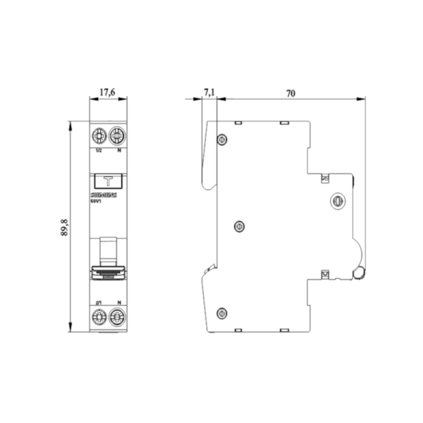 Interruttore Magnetotermico Differenziale C10 30mA 1M Siemens