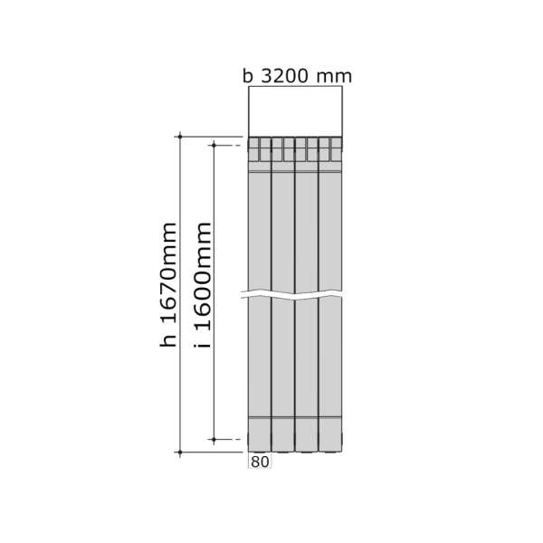 Scheda tecnica Radiatore Alluminio Kaldus 1600 4 Elementi