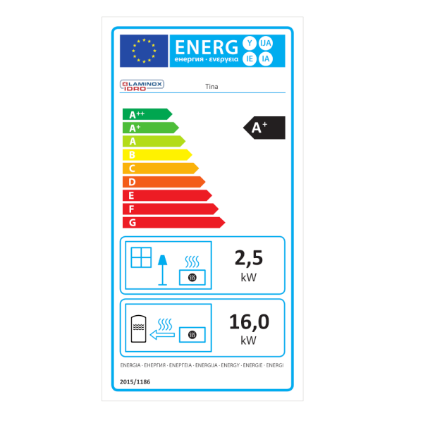 Stufa A Pellet Idro Laminox Tina 20.7 kW Nero Lucido