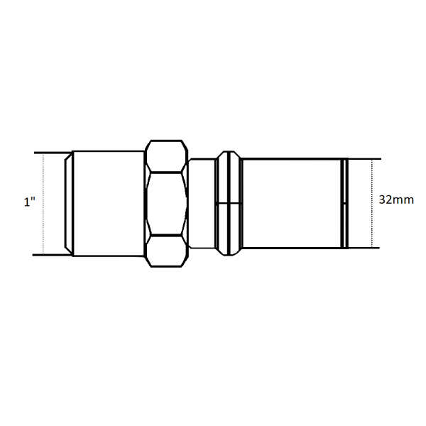 Raccordo Trident Filettato F 32mm-1″ per multistrato Acqua e Gas